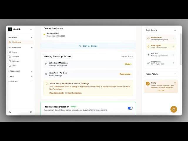 IdeaLift Microsoft Teams to Azure DevOps Demo